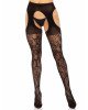 Панчохи Leg Avenue Eyelet lace suspender hose Black One Size Панчохи Leg Avenue Eyelet lace suspender hose Black One Size