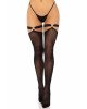 Панчохи Leg Avenue Thigh highs with garter top Black One Size Панчохи Leg Avenue Thigh highs with garter top Black One Size