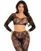 Комплект Leg Avenue Crop top & footless tights Black One Size Комплект Leg Avenue Crop top & footless tights Black One Size