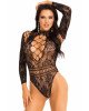 Боді Leg Avenue High neck lace bodysuit Black One Size Боді Leg Avenue High neck lace bodysuit Black One Size