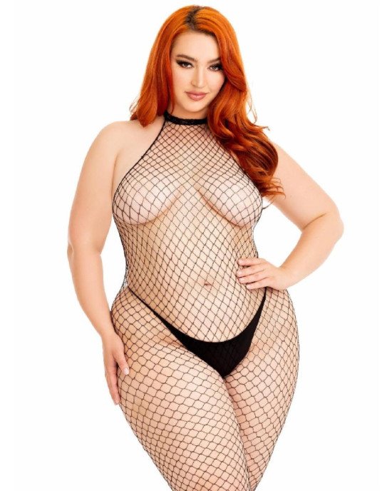 Бодістокінг Leg Avenue Racer neck bodystocking Black Queen Size Бодістокінг Leg Avenue Racer neck bodystocking Black Queen Size