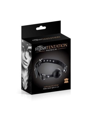 Кляп Fetish Tentation Premium Leather gag with stiff ball Кляп Fetish Tentation Premium Leather gag with stiff ball