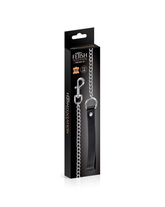 Повідець Fetish Tentation Premium Metal leash with cowhide leather wrist 72 см Повідець Fetish Tentation Premium Metal leash with cowhide leather wrist 72 см