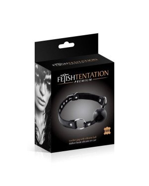 Кляп Fetish Tentation Premium Leather gag with silicone ball Black Кляп Fetish Tentation Premium Leather gag with silicone ball Black