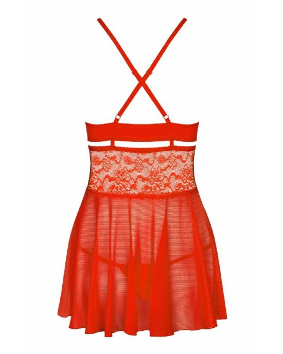 (SALE) Бебі-дол Obsessive 838-BAB-3 babydoll & thong red S/M (SALE) Бебі-дол Obsessive 838-BAB-3 babydoll & thong red S/M