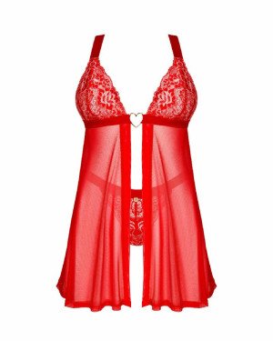 Бебі-дол Obsessive Elianes babydoll & thong XL/2XL Бебі-дол Obsessive Elianes babydoll & thong XL/2XL