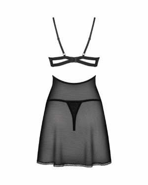 Бебі-дол Obsessive Nutris babydoll & thong M/L Бебі-дол Obsessive Nutris babydoll & thong M/L