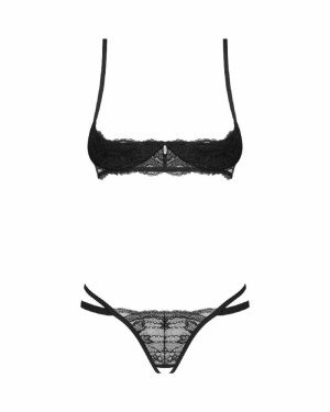 Комплект Obsessive Nutris 2-pcs crotchless set M/L Комплект Obsessive Nutris 2-pcs crotchless set M/L