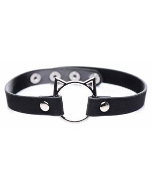 Чокер Master Series Kinky Kitty Ring Slim Choker - Black