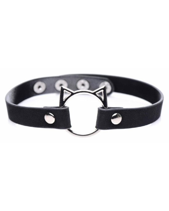 Чокер Master Series Kinky Kitty Ring Slim Choker - Black Чокер Master Series Kinky Kitty Ring Slim Choker - Black