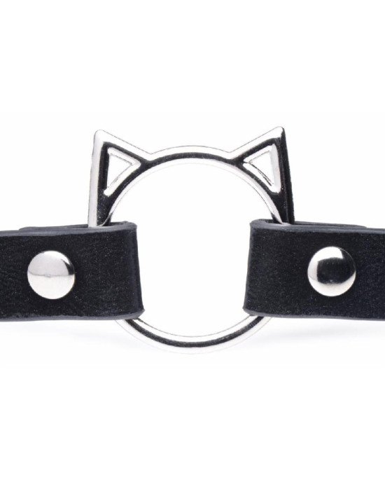 Чокер Master Series Kinky Kitty Ring Slim Choker - Black Чокер Master Series Kinky Kitty Ring Slim Choker - Black
