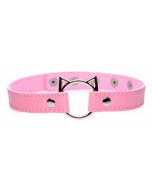 Чокер Master Series Kinky Kitty Ring Slim Choker - Pink