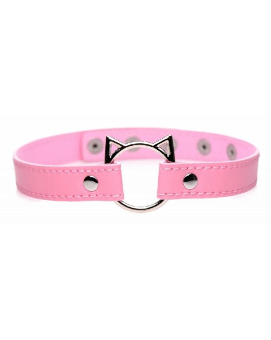 Чокер Master Series Kinky Kitty Ring Slim Choker - Pink Чокер Master Series Kinky Kitty Ring Slim Choker - Pink