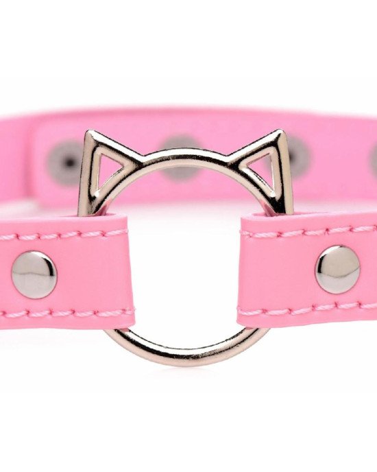 Чокер Master Series Kinky Kitty Ring Slim Choker - Pink Чокер Master Series Kinky Kitty Ring Slim Choker - Pink