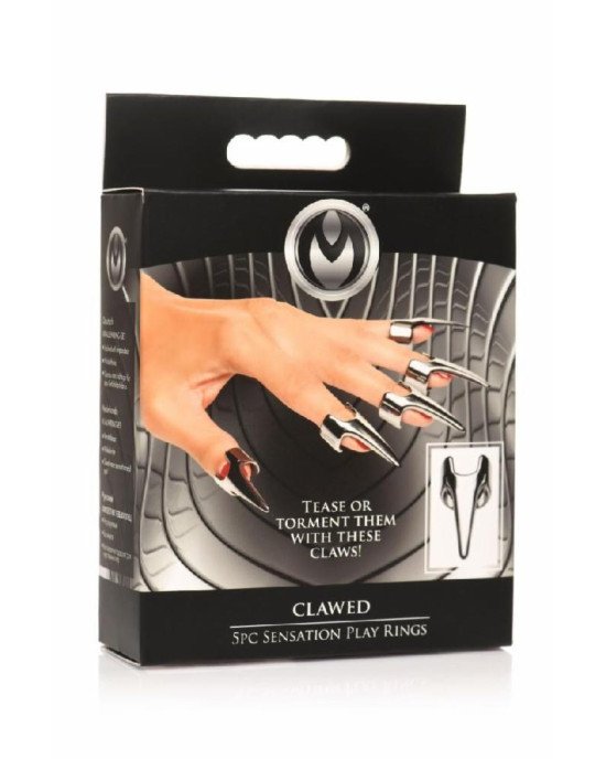 Набір кілець з кігтями Master Series Five-Piece Sensation Claw Rings - Silver Набір кілець з кігтями Master Series Five-Piece Sensation Claw Rings - Silver