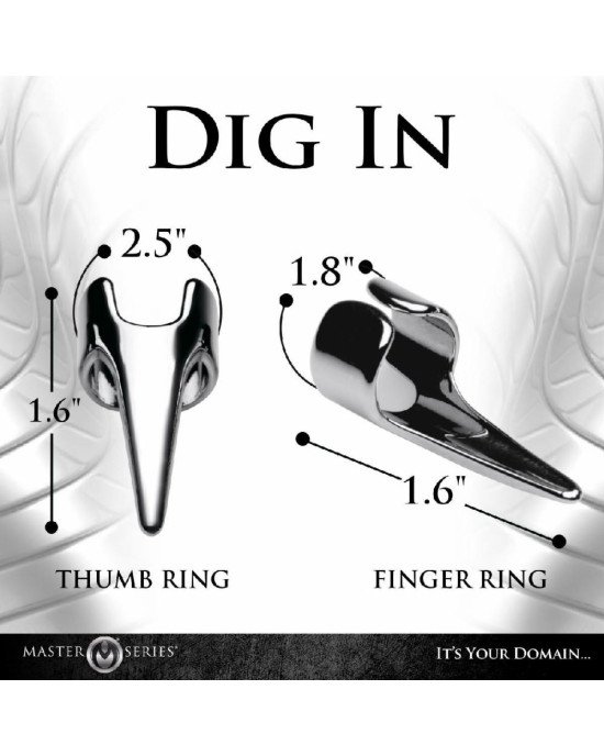 Набір кілець з кігтями Master Series Five-Piece Sensation Claw Rings - Silver Набір кілець з кігтями Master Series Five-Piece Sensation Claw Rings - Silver