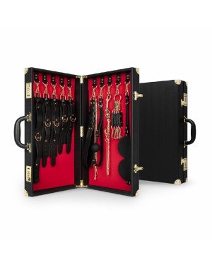 Набір для BDSM Bedroom Fantasies: Bondage Suitcase 13 Pcs - Cow Leather