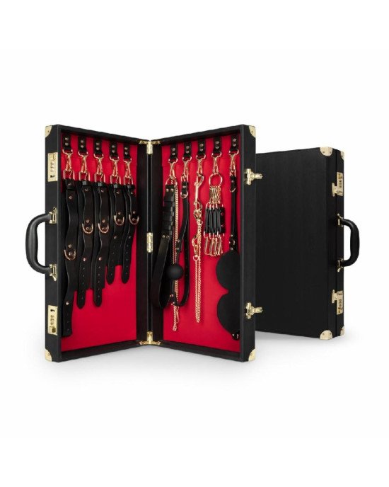 Набір для BDSM Bedroom Fantasies: Bondage Suitcase 13 Pcs - Cow Leather Набір для BDSM Bedroom Fantasies: Bondage Suitcase 13 Pcs - Cow Leather