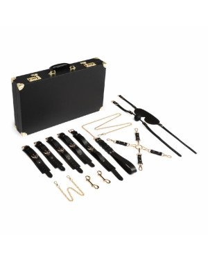 Набір для BDSM Bedroom Fantasies: Bondage Suitcase 13 Pcs - Cow Leather Набір для BDSM Bedroom Fantasies: Bondage Suitcase 13 Pcs - Cow Leather