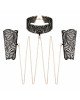 Мереживні наручники та комір Rosy Gold - Lace Cuffs and Collar - Black Мереживні наручники та комір Rosy Gold - Lace Cuffs and Collar - Black