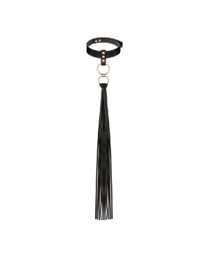 Нашийник с флогером Rosy Gold - Collar with Flogger - Black