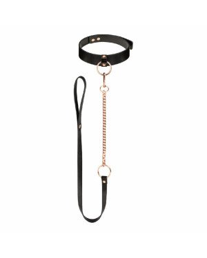 Нашийник з повідцем Rosy Gold - Collar with Leash - Black