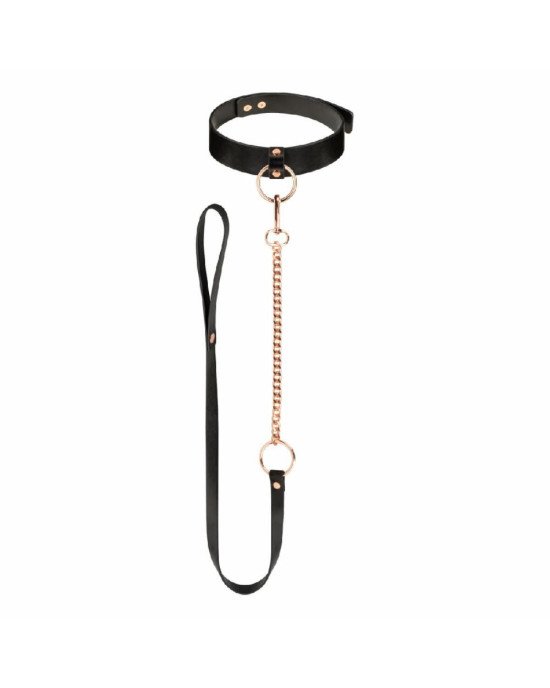 Нашийник з повідцем Rosy Gold - Collar with Leash - Black
