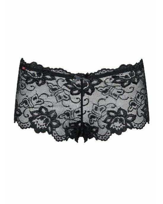 (SALE) Мереживні трусики-шортики Obsessive Idillia shorties black L/XL (SALE) Мереживні трусики-шортики Obsessive Idillia shorties black L/XL