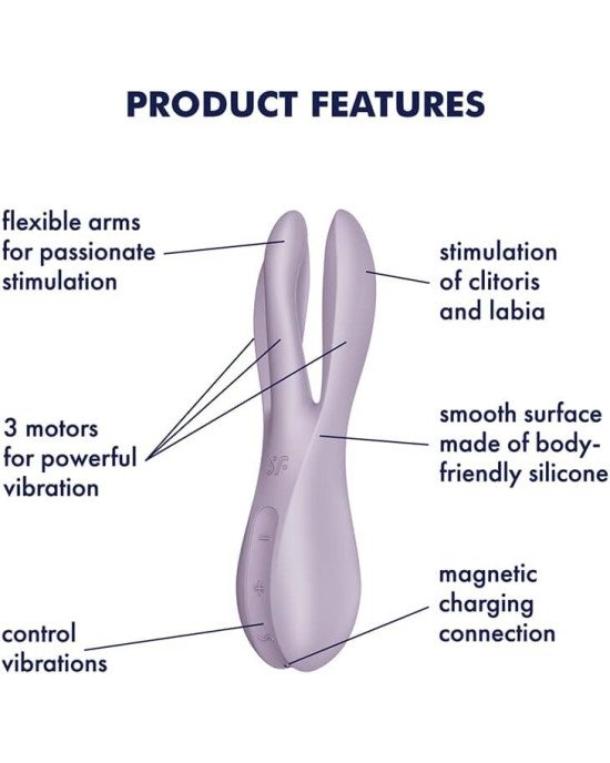 Кліторальний вібратор Satisfyer Threesome 2 Violet Кліторальний вібратор Satisfyer Threesome 2 Violet