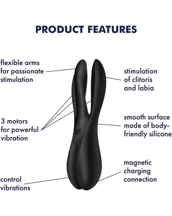 Кліторальний вібратор Satisfyer Threesome 2 Black Кліторальний вібратор Satisfyer Threesome 2 Black