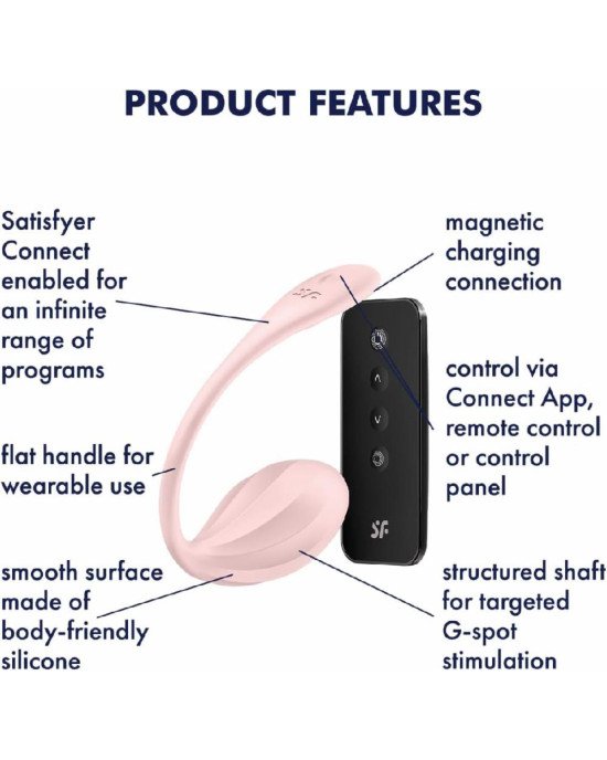 Віброяйце Satisfyer Ribbed Petal Connect App Rose