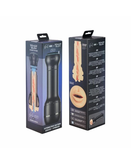 Мастурбатор-ротик Kiiroo Feel Mouth зі всмоктувальною інтерактивною насадкою PowerBlow Combo Set