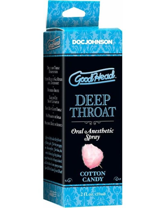 Спрей для мінету Doc Johnson GoodHead DeepThroat Spray - Cotton Candy 59 мл для глибокого мінету Спрей для мінету Doc Johnson GoodHead DeepThroat Spray - Cotton Candy 59 мл для глибокого мінету