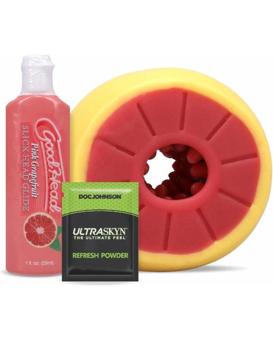 Набір для мінету Doc Johnson GoodHead Grapefruit Blowjob Set - Yellow Набір для мінету Doc Johnson GoodHead Grapefruit Blowjob Set - Yellow