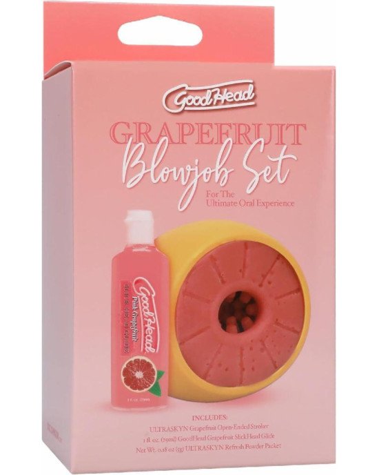 Набір для мінету Doc Johnson GoodHead Grapefruit Blowjob Set - Yellow Набір для мінету Doc Johnson GoodHead Grapefruit Blowjob Set - Yellow