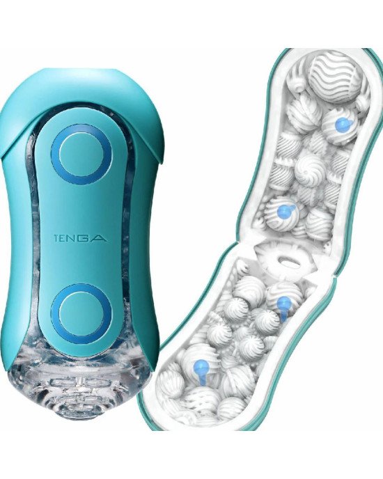 Мастурбатор Tenga Flip Orb — Ocean Blue, з можливістю зміни тиску та стимулювальними кульками всередині