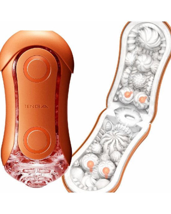 Мастурбатор Tenga Flip Orb — Sunset Orange, з можливістю зміни тиску та стимулювальними кульками всередині Мастурбатор Tenga Flip Orb — Sunset Orange, з можливістю зміни тиску та стимулювальними кульками всередині