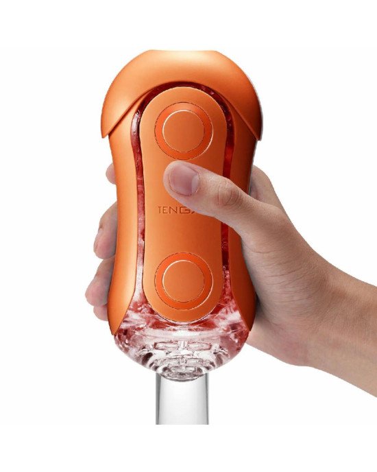 Мастурбатор Tenga Flip Orb — Sunset Orange, з можливістю зміни тиску та стимулювальними кульками всередині Мастурбатор Tenga Flip Orb — Sunset Orange, з можливістю зміни тиску та стимулювальними кульками всередині