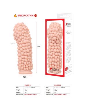 Насадка на член Kokos Extreme Sleeve ES.08 розмір S, потовщувальна, стимулювальний рельєф