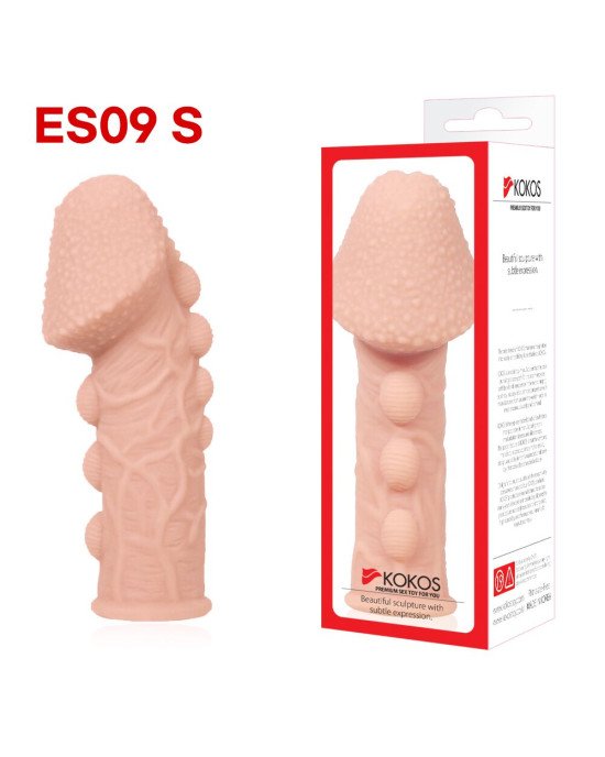 Насадка на член Kokos Extreme Sleeve ES.09 розмір S, потовщувальна, стимулюючий рельєф Насадка на член Kokos Extreme Sleeve ES.09 розмір S, потовщувальна, стимулюючий рельєф