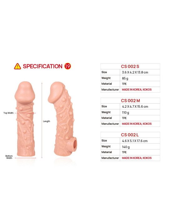 Насадка на член Kokos Cock Sleeve CS 002 M Насадка на член Kokos Cock Sleeve CS 002 M