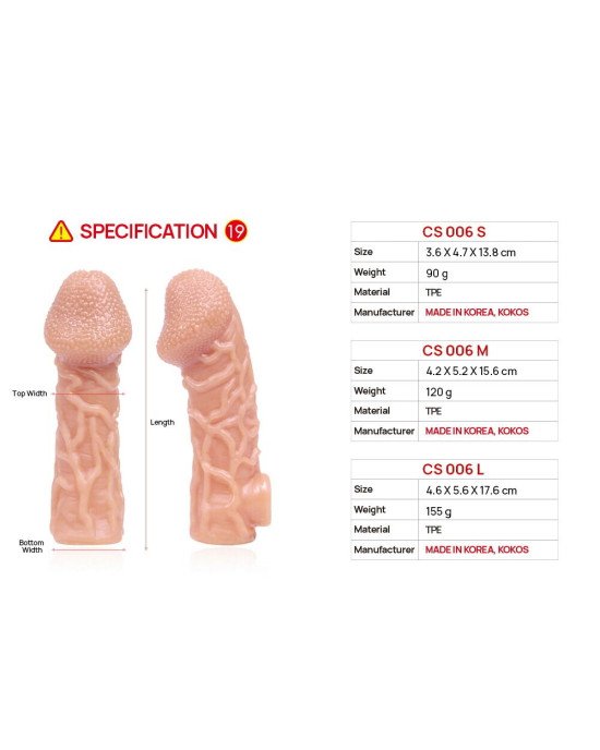 Насадка на член Kokos Cock Sleeve CS 006 L Насадка на член Kokos Cock Sleeve CS 006 L