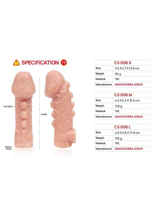 Насадка на член Kokos Cock Sleeve CS 008 M Насадка на член Kokos Cock Sleeve CS 008 M