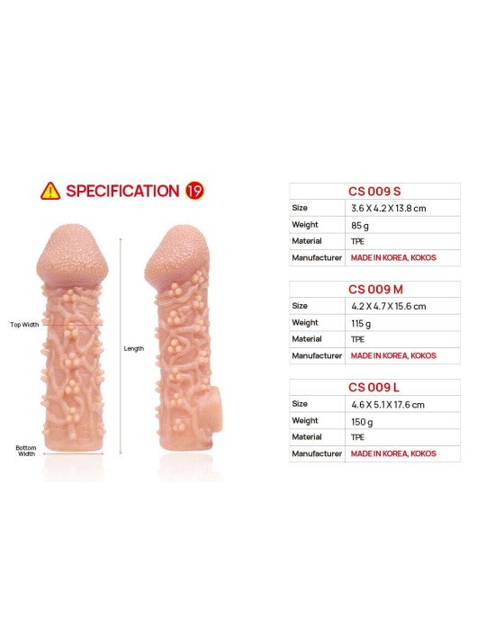Насадка на член Kokos Cock Sleeve CS 009 L Насадка на член Kokos Cock Sleeve CS 009 L