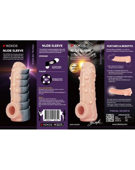 Насадка на член Kokos Nude Sleeve NS 002 M