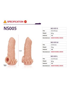 Насадка на член Kokos Nude Sleeve NS 005 L Насадка на член Kokos Nude Sleeve NS 005 L