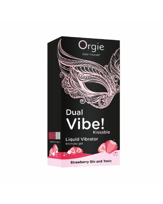 Рідкий вібратор Orgie - Dual Vibe! Strawberry Gin & Tonic Kissable Liquid Vibrator (15 мл)