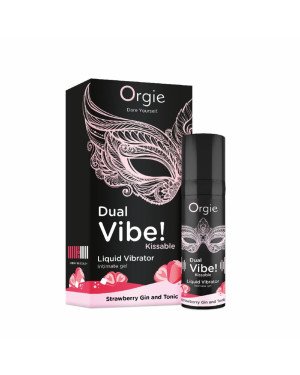 Рідкий вібратор Orgie - Dual Vibe! Strawberry Gin & Tonic Kissable Liquid Vibrator (15 мл)