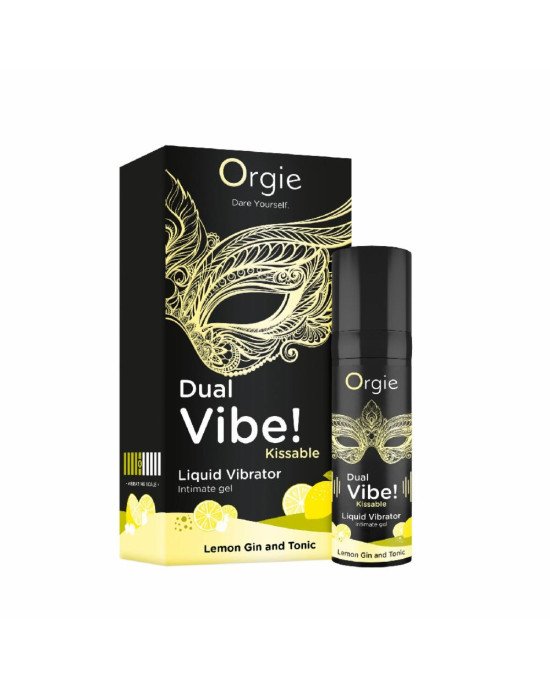 Рідкий вібратор Orgie - Dual Vibe! Lemon Gin And Tonic Kissable Liquid Vibrator (15 мл)