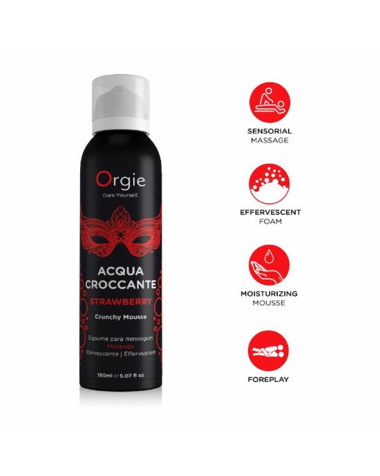 Масажна пінка Orgie – Acqua Croccante Strawberry (150 мл), ефект бульбашок, що лопаються Масажна пінка Orgie – Acqua Croccante Strawberry (150 мл), ефект бульбашок, що лопаються